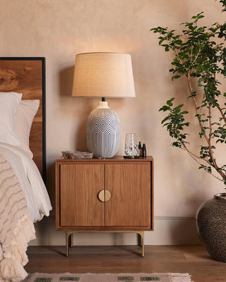 Geometric Ripple Sculptural Ceramics Table Light