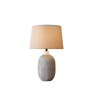 Geometric Ripple Sculptural Ceramics Table Light