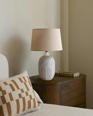 Geometric Ripple Sculptural Ceramics Table Light