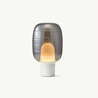Ghia Ribbed Glass Marble Table Lamp