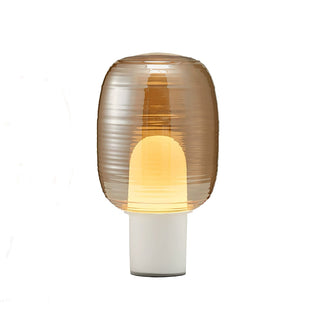 Ghia Ribbed Glass Marble Table Lamp