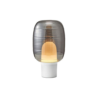 Ghia Ribbed Glass Marble Table Lamp