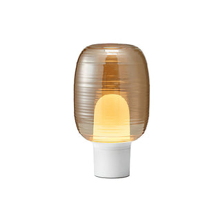 Ghia Ribbed Glass Marble Table Lamp