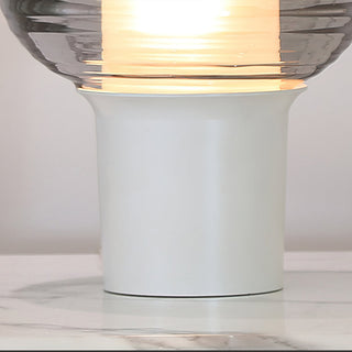 Ghia Ribbed Glass Marble Table Lamp