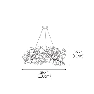 Gingko Floral Ceramics Chandelier