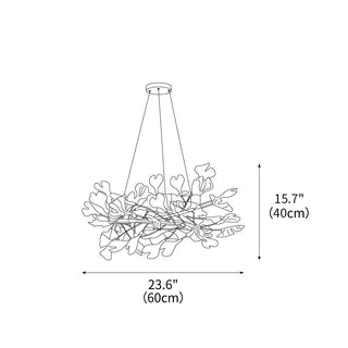 Gingko Floral Ceramics Chandelier
