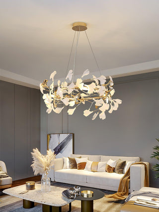 Ovyneth Postmodern Luxury Gingko Metal Ceramics Chandelier - Blowlighting