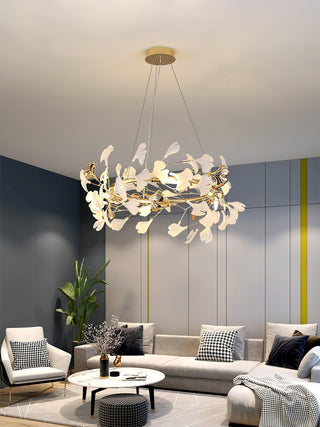 Ovyneth Postmodern Luxury Gingko Metal Ceramics Chandelier - Blowlighting