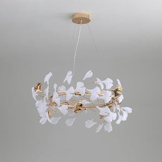 Ovyneth Postmodern Luxury Gingko Metal Ceramics Chandelier - Blowlighting
