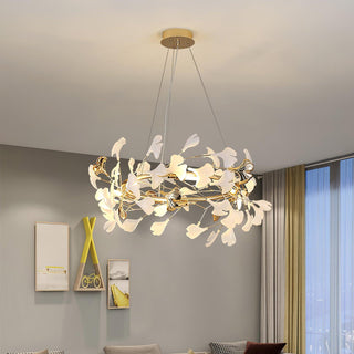 Ovyneth Postmodern Luxury Gingko Metal Ceramics Chandelier - Blowlighting