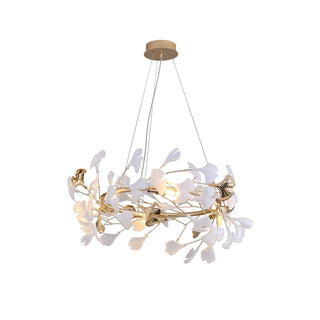 Ovyneth Postmodern Luxury Gingko Metal Ceramics Chandelier - Blowlighting