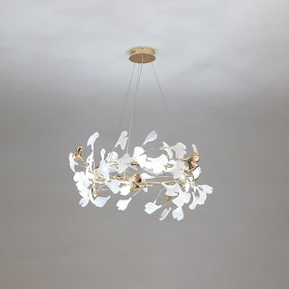 Ovyneth Postmodern Luxury Gingko Metal Ceramics Chandelier - Blowlighting
