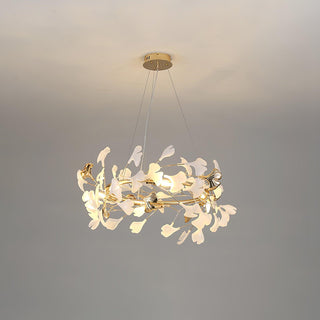 Ovyneth Postmodern Luxury Gingko Metal Ceramics Chandelier - Blowlighting