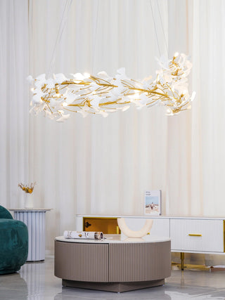 Gingko Floral Ceramics Chandelier