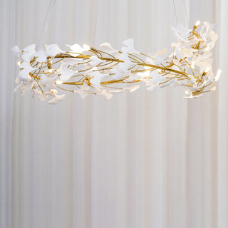 Gingko Floral Ceramics Chandelier