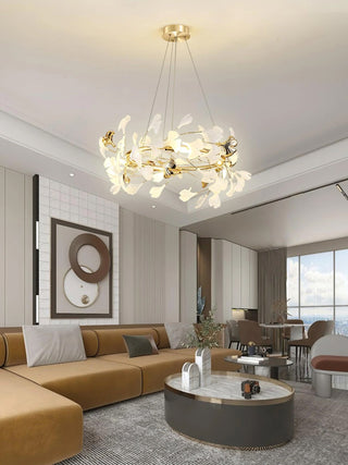 Gingko Floral Ceramics Chandelier