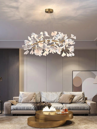 Gingko Floral Ceramics Chandelier