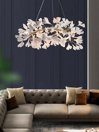 Gingko Floral Ceramics Chandelier
