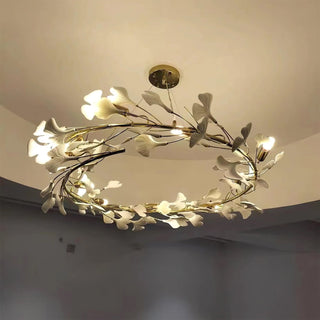 Gingko Floral Ceramics Chandelier