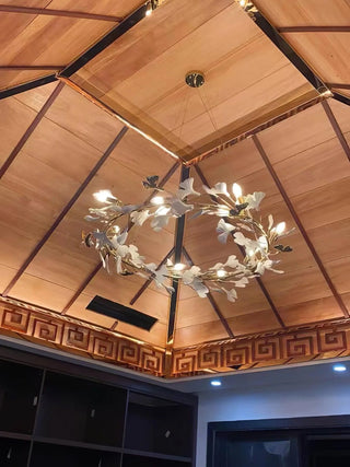Gingko Floral Ceramics Chandelier