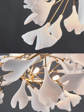 Gingko Floral Ceramics Chandelier