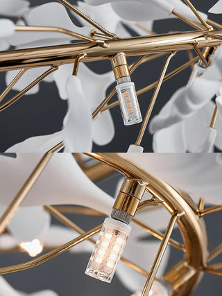 Gingko Floral Ceramics Chandelier
