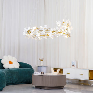 Gingko Floral Ceramics Chandelier