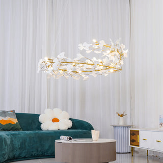 Gingko Floral Ceramics Chandelier