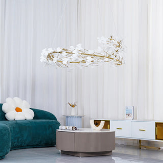Gingko Floral Ceramics Chandelier