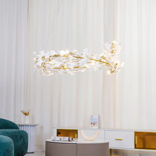 Gingko Floral Ceramics Chandelier