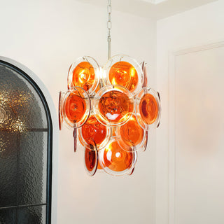 Gino Amber Glass Disc Chandelier