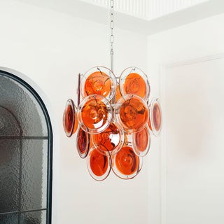 Gino Amber Glass Disc Chandelier