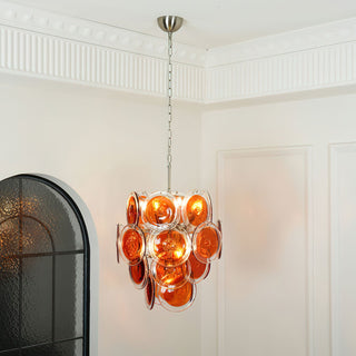 Gino Amber Glass Disc Chandelier