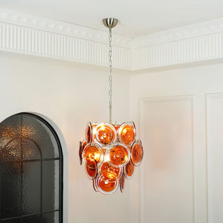 Gino Amber Glass Disc Chandelier