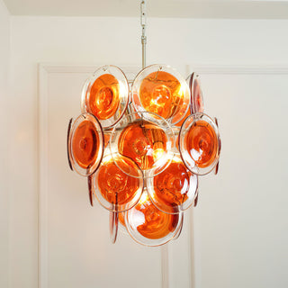 Gino Amber Glass Disc Chandelier