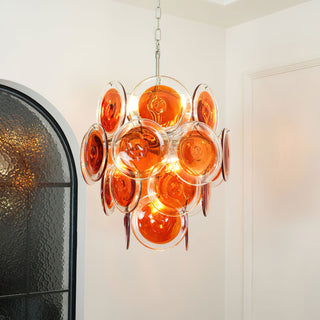 Gino Amber Glass Disc Chandelier