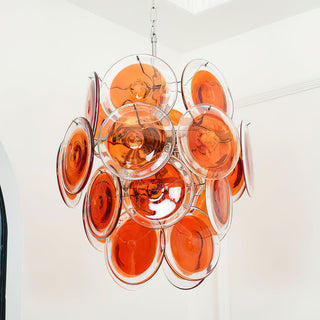 Gino Amber Glass Disc Chandelier