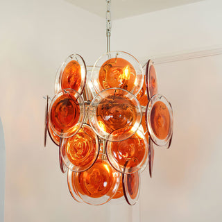 Gino Amber Glass Disc Chandelier