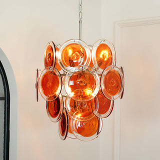 Gino Amber Glass Disc Chandelier