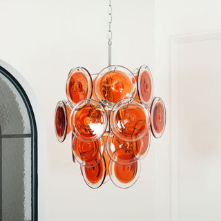 Gino Amber Glass Disc Chandelier