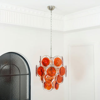 Gino Amber Glass Disc Chandelier