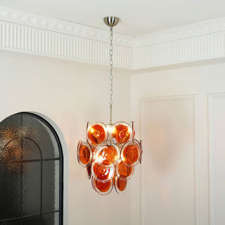 Gino Amber Glass Disc Chandelier