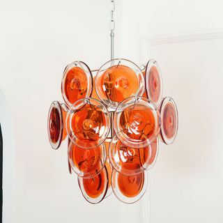 Gino Amber Glass Disc Chandelier
