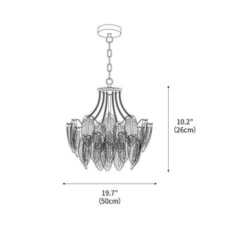 Glass Feather Pearl Serene Glass Chandelier