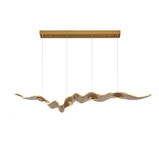 Gold Ribbon Sculptural Aluminum Chandelier