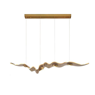 Gold Ribbon Sculptural Aluminum Chandelier