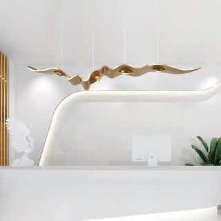 Gold Ribbon Sculptural Aluminum Chandelier