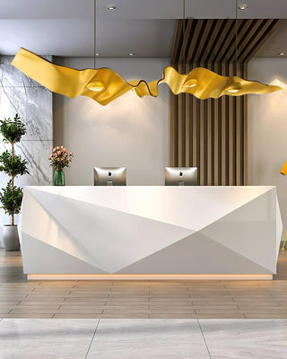 Gold Ribbon Sculptural Aluminum Chandelier