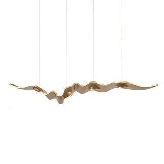 Gold Ribbon Sculptural Aluminum Chandelier