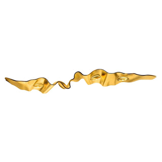 Gold Ribbon Sculptural Aluminum Chandelier